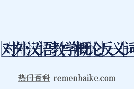 对外汉语教学概论反义词是什么意思的图片